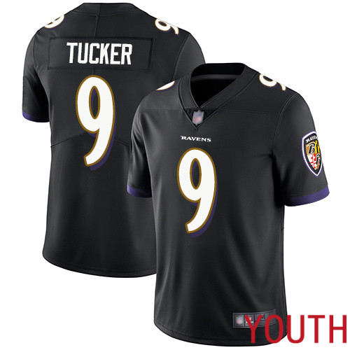 Baltimore Ravens Limited Black Youth Justin Tucker Alternate Jersey NFL Football #9 Vapor Untouchable